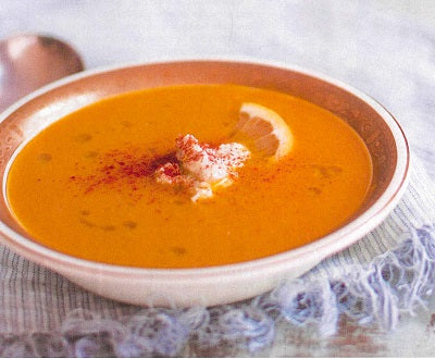 Harissa Carrot & Pumpkin Soup With Cashew Cream
