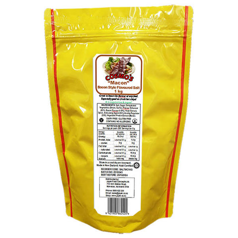 Cosmo's “Macon” Bacon Style Flavoured Salt 1kg Bag