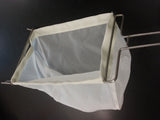 Reusable Fryer Oil Filter Bag attaching to the frame